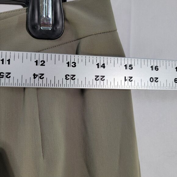 Yansi Fugel Taupe Khaki High Waist Pants Tapered Relaxed Leg Casual Trousers 6 - Picture 6 of 8